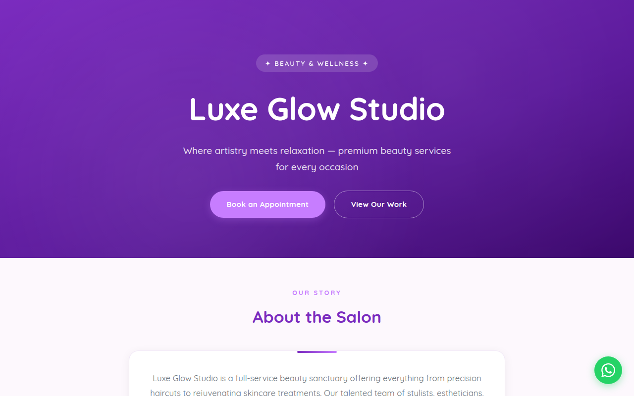 Hair Salon & Beauty template screenshot
