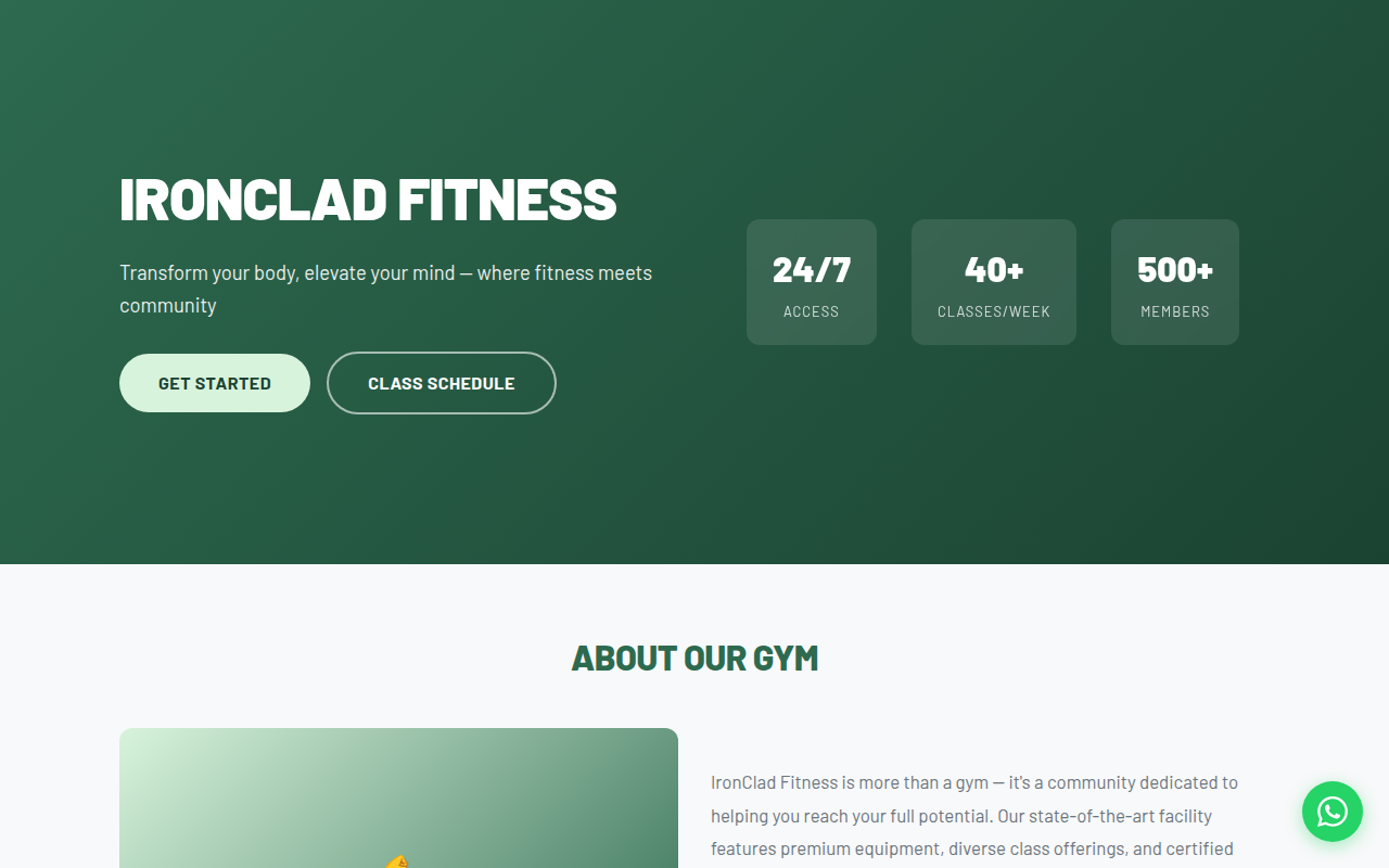Fitness & Gym template screenshot